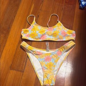 SHEIN Yellow and Pink Floral Bikini